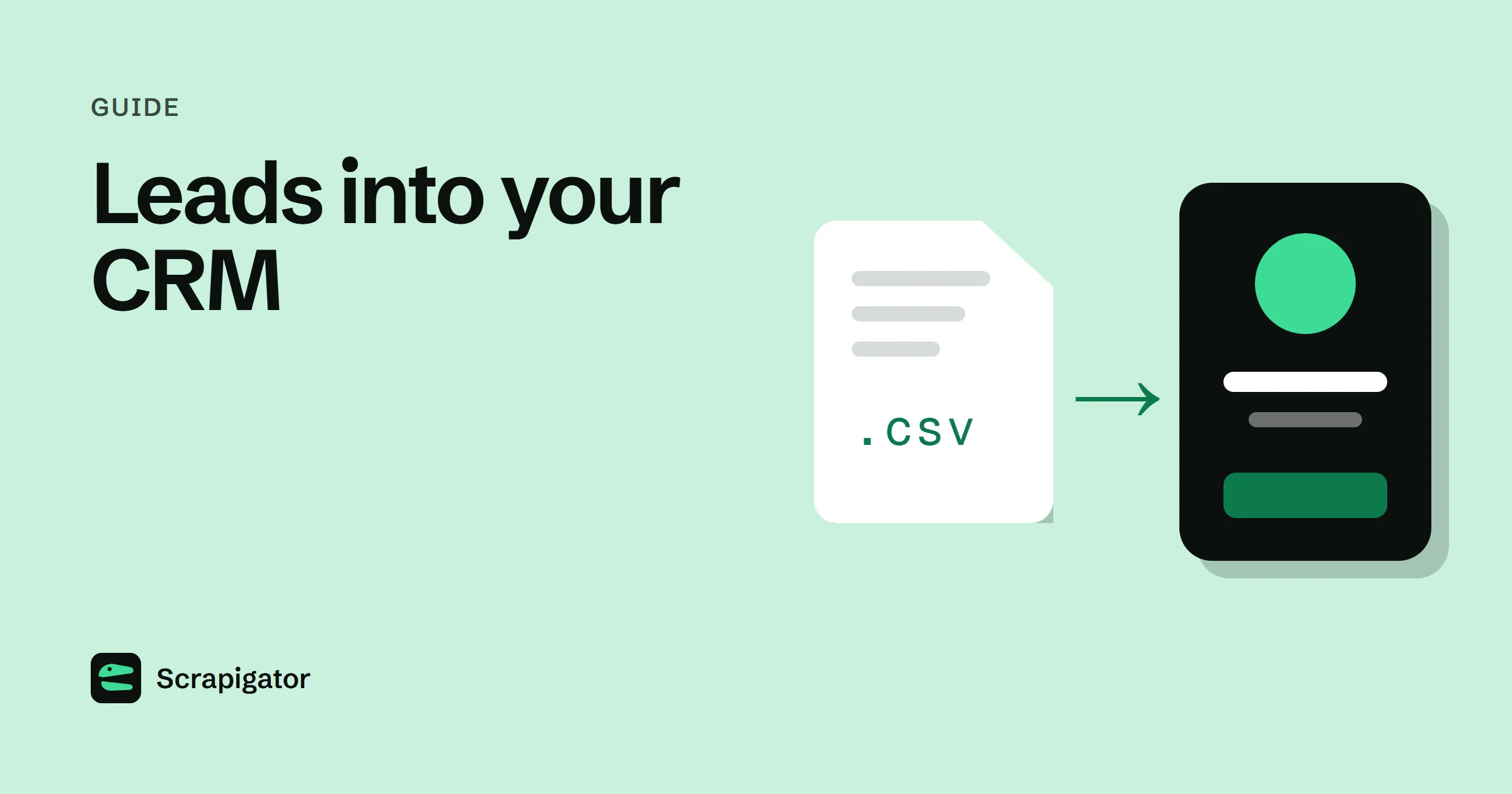Diagram: a Sales Navigator export CSV gets an email column from enrichment, then becomes a contact record in a CRM with email, job title and LinkedIn URL